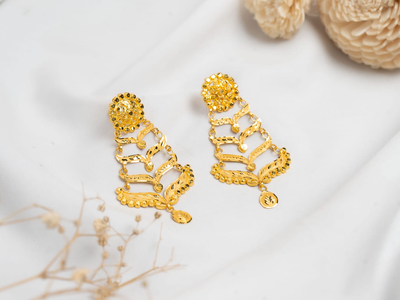 Gold Earrings (24k) - Earrings - Best Jewelry Shop Nepal - Shagoon Jewellers Kathmandu