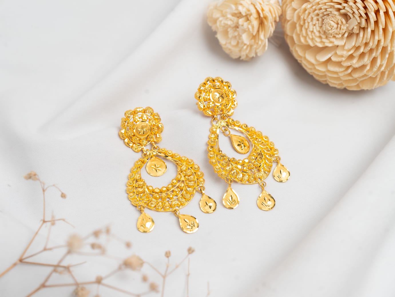 Earrings(24k) - Earrings - Best Jewelry Shop Nepal - Shagoon Jewellers Kathmandu
